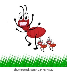 vector of ants and two of their children