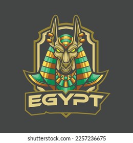Vector anubis mascot logo for esports and sports team