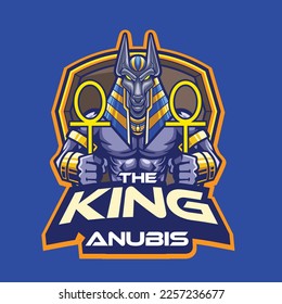 Vector anubis mascot logo for esports and sports team