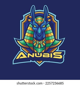 Vector anubis mascot logo for esports and sports team