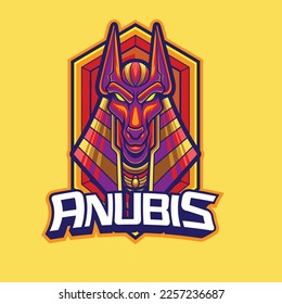 Vector anubis mascot logo for esports and sports team