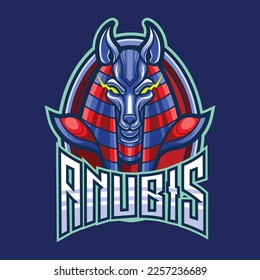 Vector anubis mascot logo for esports and sports team