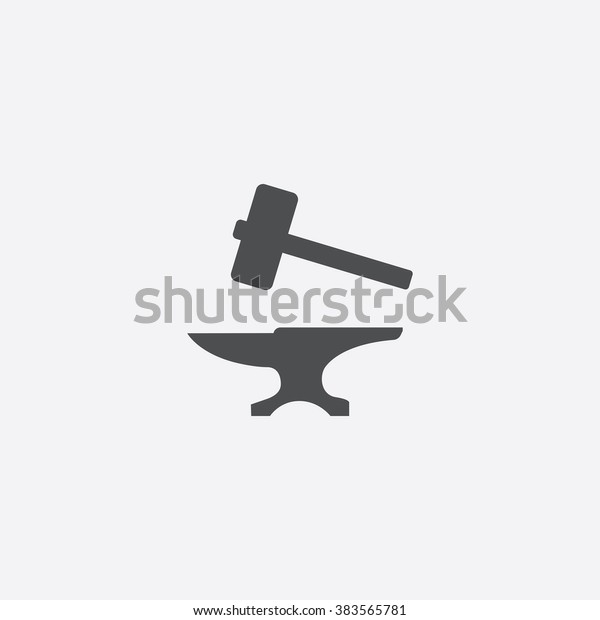 Vector Anvil Icon Stock Vector Royalty Free 383565781