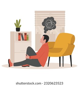 Vector anxiety concept illustration. Illustration for website, landing page, mobile app, poster and banner. Trendy flat vector illustration