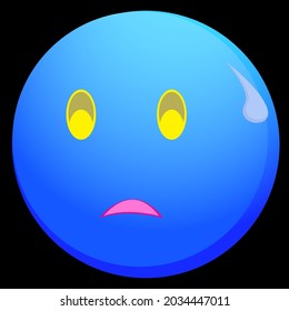 vector anxious emoticon with color