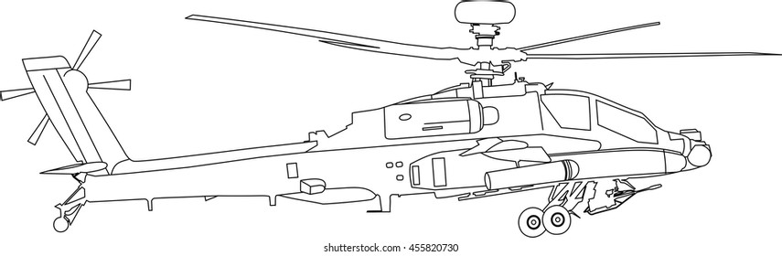 Vector Of Apache Longbow Helicopter