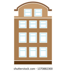 vector apartment complex building illustration. office icon