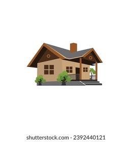 Conjunto de apartamentos vectores. edificio, cabaña, villa. casa de campo clásica en los suburbios