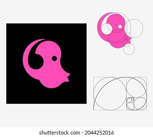 Vector ape in golden ratio style