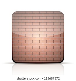 Vector app brick icon on white background. Eps10