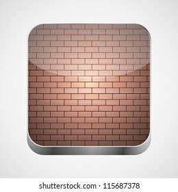 Vector app brick icon on gray background. Eps10