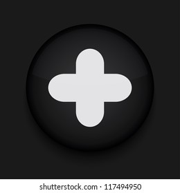 Vector app circle plus black icon. Eps10