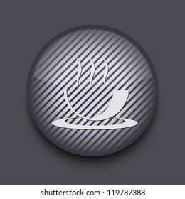 Vector app circle striped icon on gray background. Eps 10