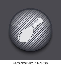 Vector app circle striped icon on gray background. Eps 10