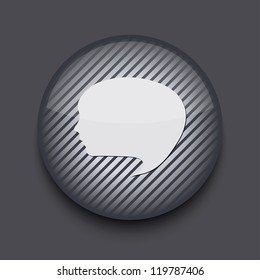 Vector app circle striped icon on gray background. Eps 10