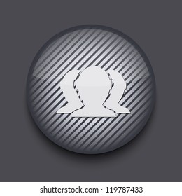 Vector app circle striped icon on gray background. Eps 10