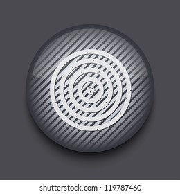 Vector app circle striped icon on gray background. Eps 10
