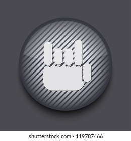 Vector app circle striped icon on gray background. Eps 10