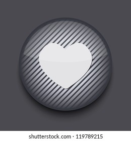 Vector app circle striped icon on gray background. Eps 10