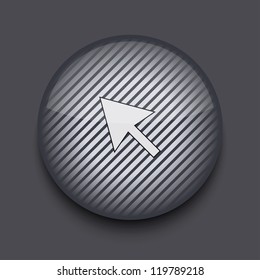 Vector app circle striped icon on gray background. Eps 10