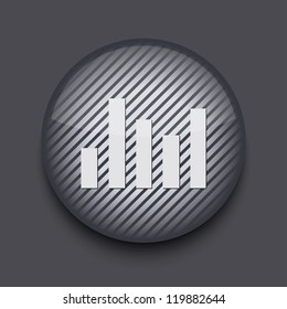 Vector app circle striped icon on gray background. Eps 10