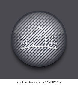 Vector app circle striped icon on gray background. Eps 10