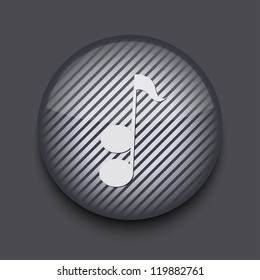 Vector app circle striped icon on gray background. Eps 10