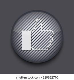 Vector app circle striped icon on gray background. Eps 10
