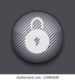 Vector app circle striped icon on gray background. Eps 10