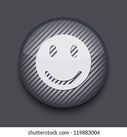 Vector app circle striped icon on gray background. Eps 10