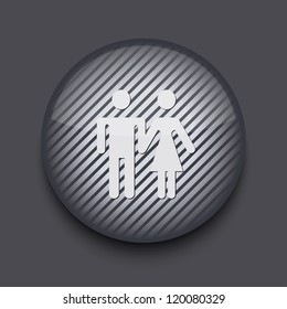 Vector app circle striped icon on gray background. Eps 10