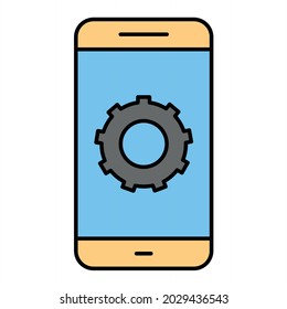 Vector App Development Filled Outline Icon Design
