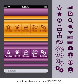 Vector app elements buttons and icons