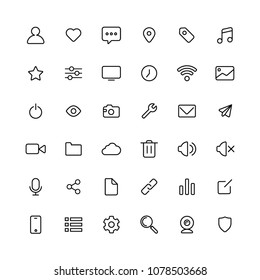 Vector App Glyph Line Icon Set