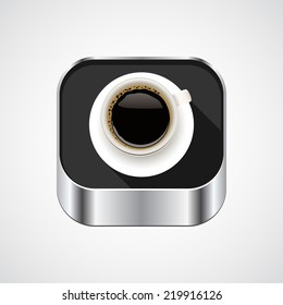 Vector app icon. Coffee.
