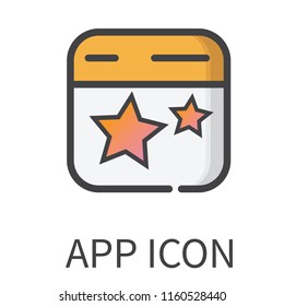 Vector app icon illustration. Flat web design. Social media symbol. EPS 10