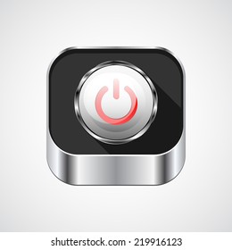 Vector app icon. Power button.