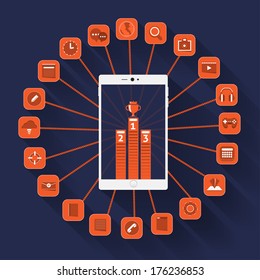 Vector App Icon for Smartphone Device in Balloon