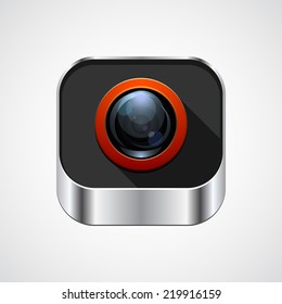 Vector app icon. Web camera.