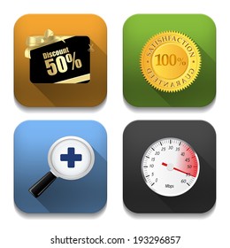 Vector app icons, illustration of application icons set