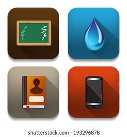 Vector app icons, illustration of application icons set