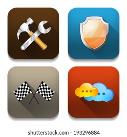 Vector app icons, illustration of application icons set