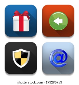 Vector app icons, illustration of application icons set