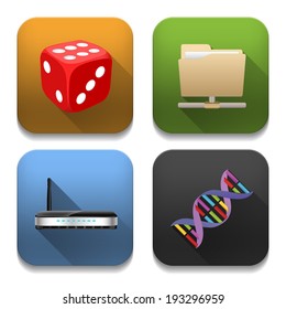 Vector app icons, illustration of application icons set