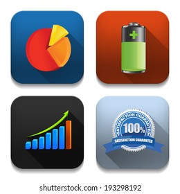 Vector app icons, illustration of application icons set
