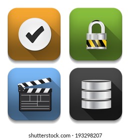 Vector app icons, illustration of application icons set