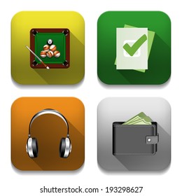 Vector app icons, illustration of application icons set