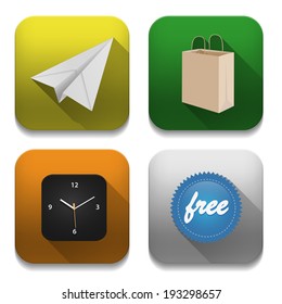 Vector app icons, illustration of application icons set