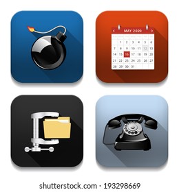 Vector app icons, illustration of application icons set