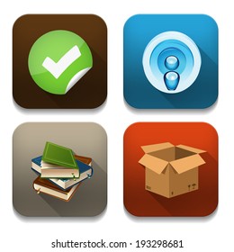 Vector app icons, illustration of application icons set